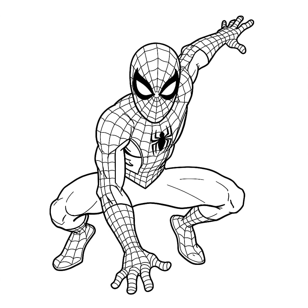 Action-Packed Spider-Man Coloring Page coloring page