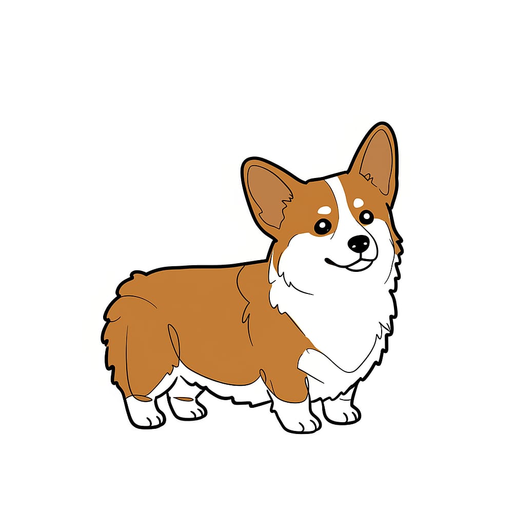 Adorable Corgi Dog Coloring Page colored version