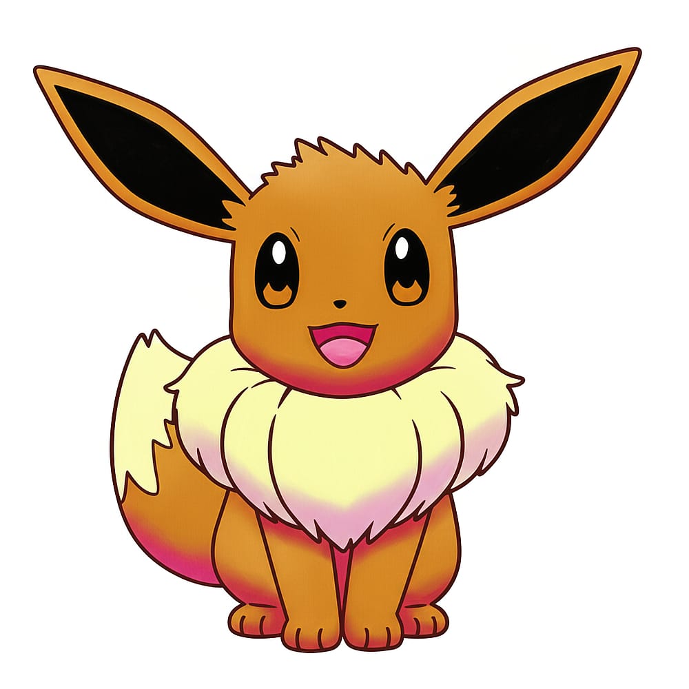 Adorable Eevee Pokémon Coloring Page colored version