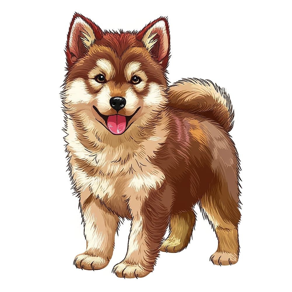 Adorable Fluffy Puppy Coloring Page colored version
