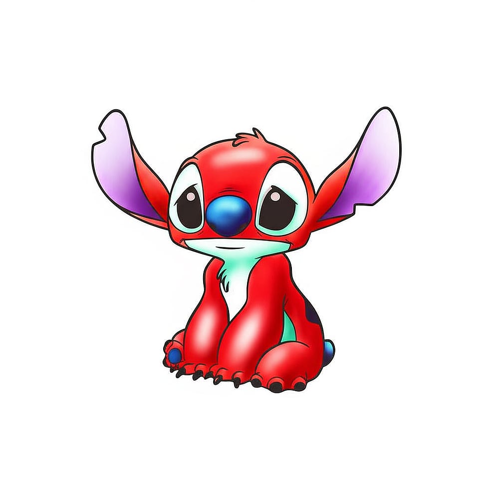 Adorable Stitch Coloring Page colored version