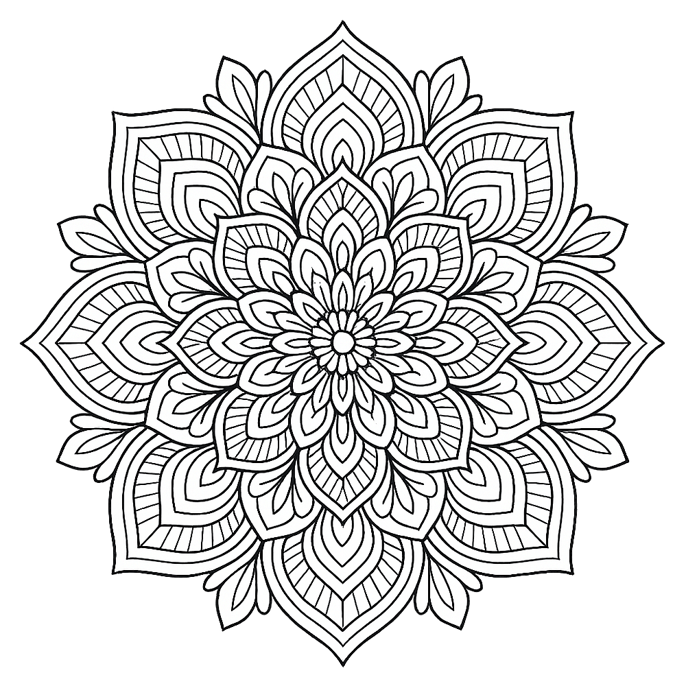 Beautiful Flower Mandala Coloring Page coloring page