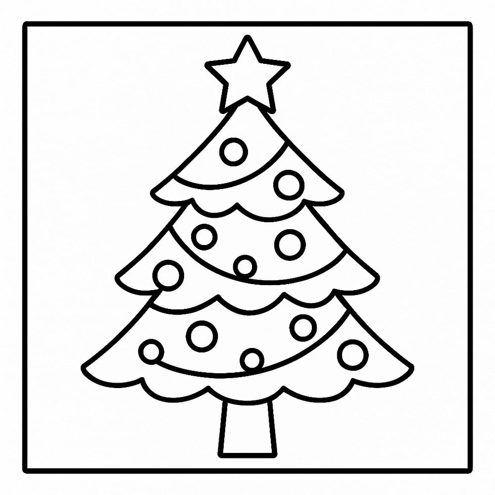 Festive Christmas Tree Coloring Page coloring page