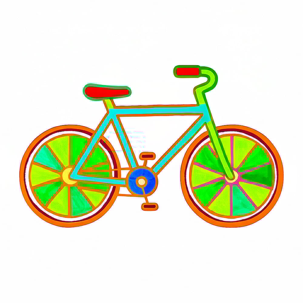 Classic Bicycle Coloring Page colored version