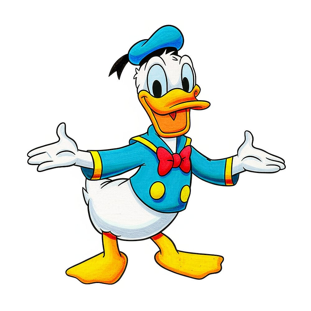 Classic Donald Duck Coloring Page colored version