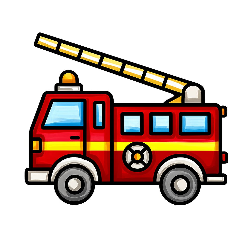 Classic Fire Truck Coloring Page colored version