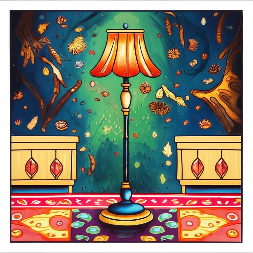 Classic Floor Lamp Coloring Page colored version
