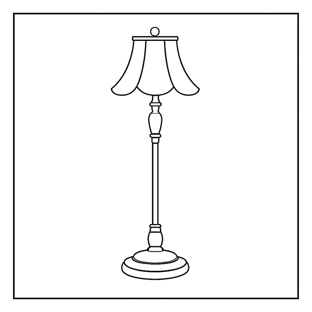 Classic Floor Lamp Coloring Page coloring page