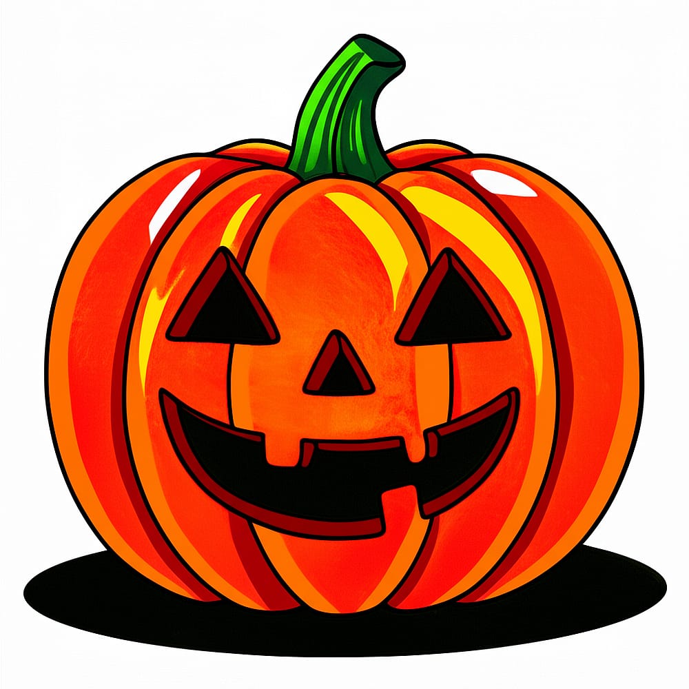 Classic Jack-O'-Lantern Coloring Page colored version