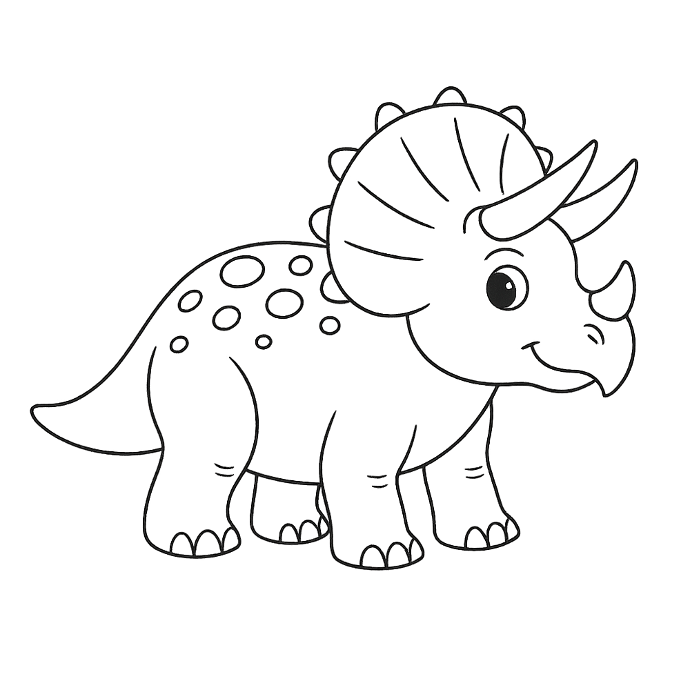 Cute Triceratops Coloring Page coloring page