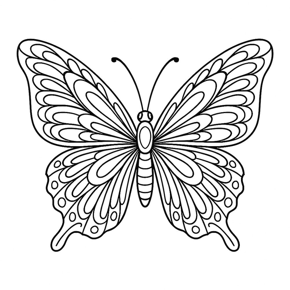 Detailed Butterfly Wing Patterns Coloring Page coloring page