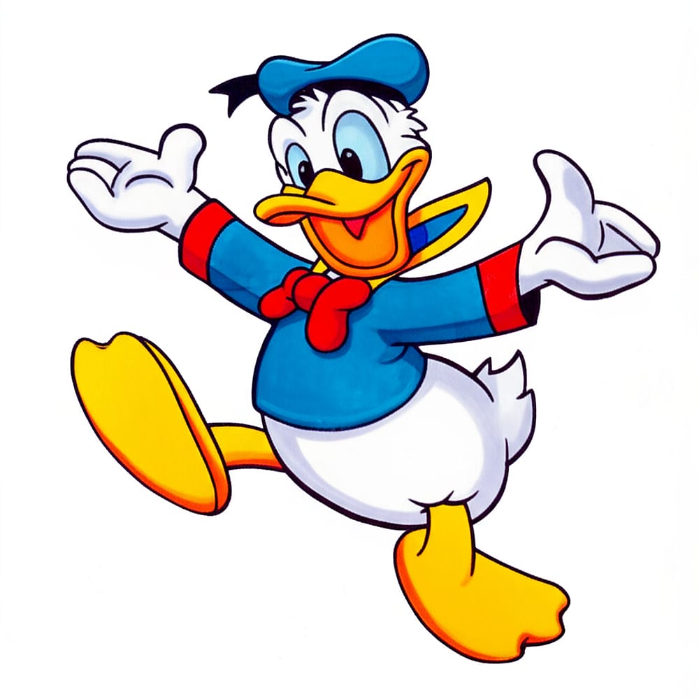 Energetic Donald Duck Coloring Page colored version