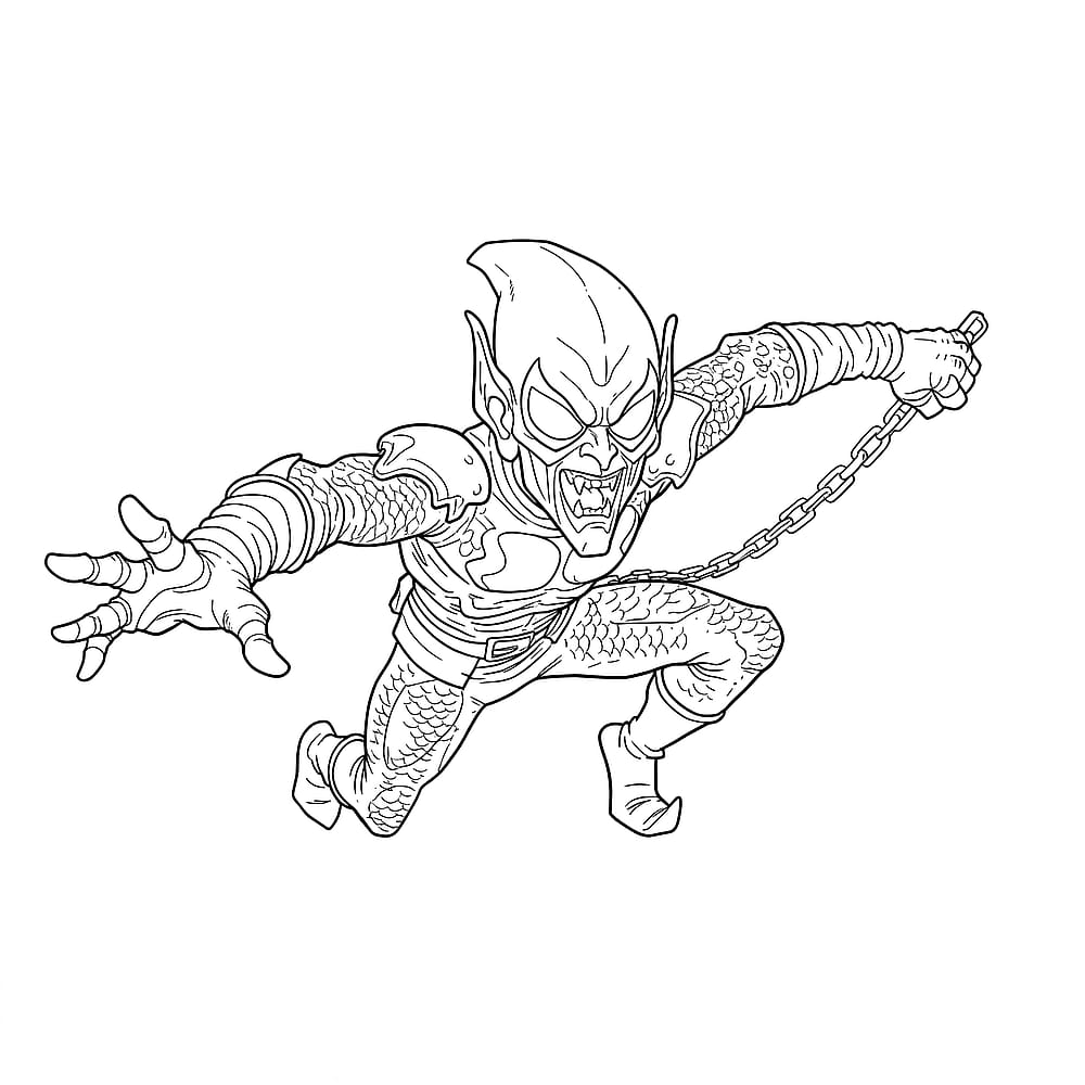 Dynamic Green Goblin Coloring Page coloring page
