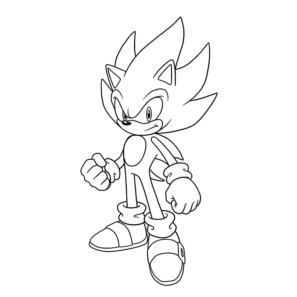 Dynamic Super Sonic Coloring Page coloring page