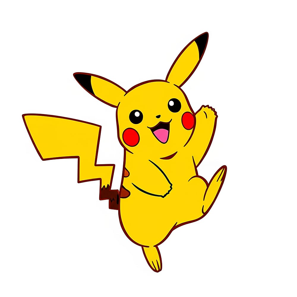 Electrifying Pikachu Coloring Page colored version