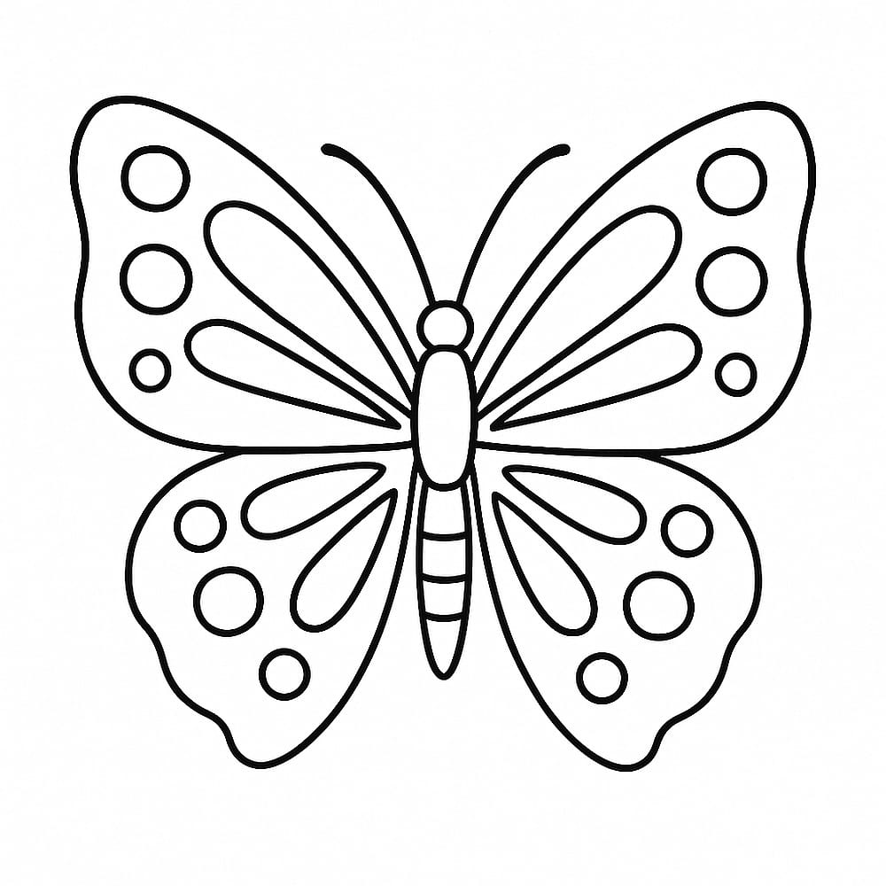Elegant Butterfly Outline Coloring Page coloring page