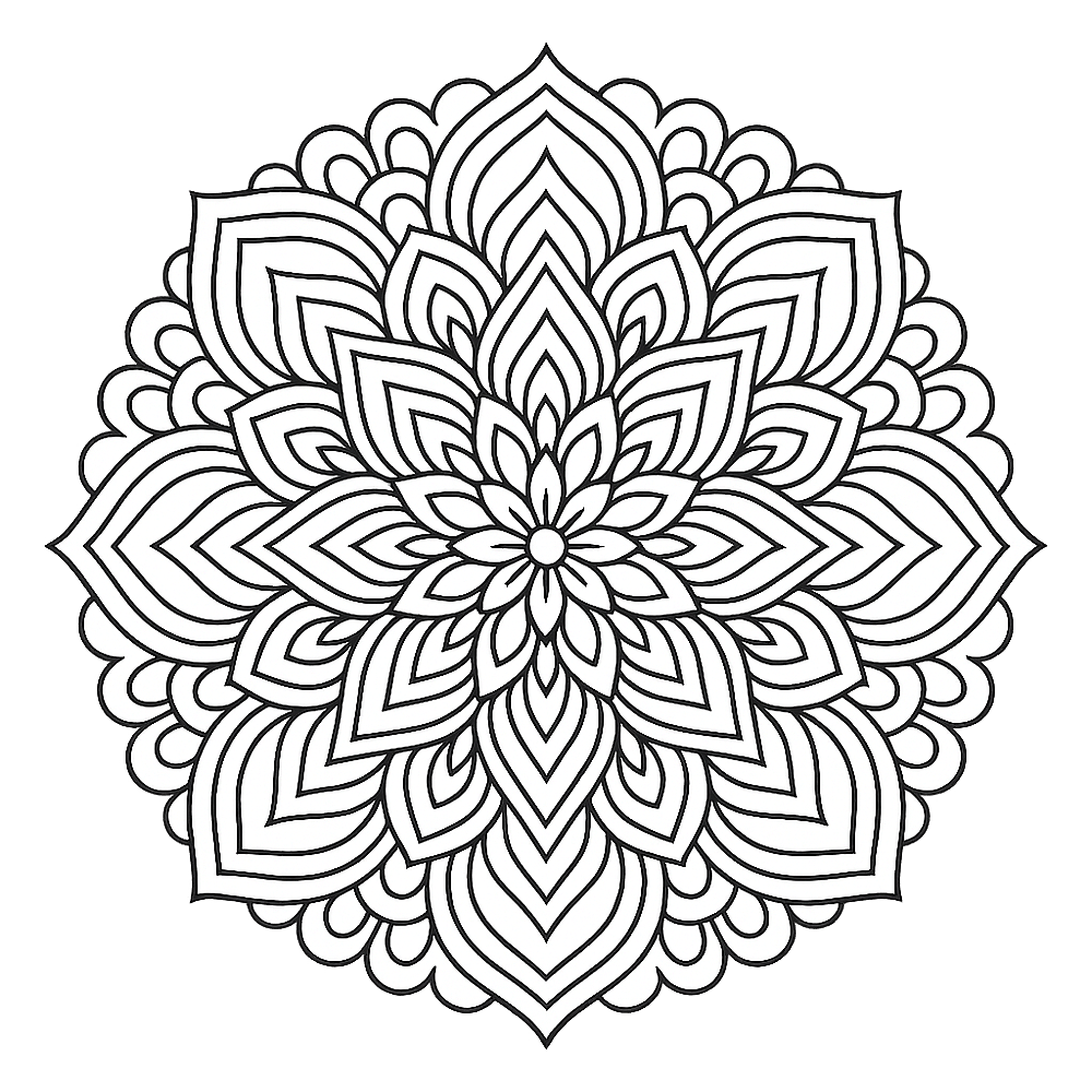 Elegant Floral Mandala Coloring Page coloring page