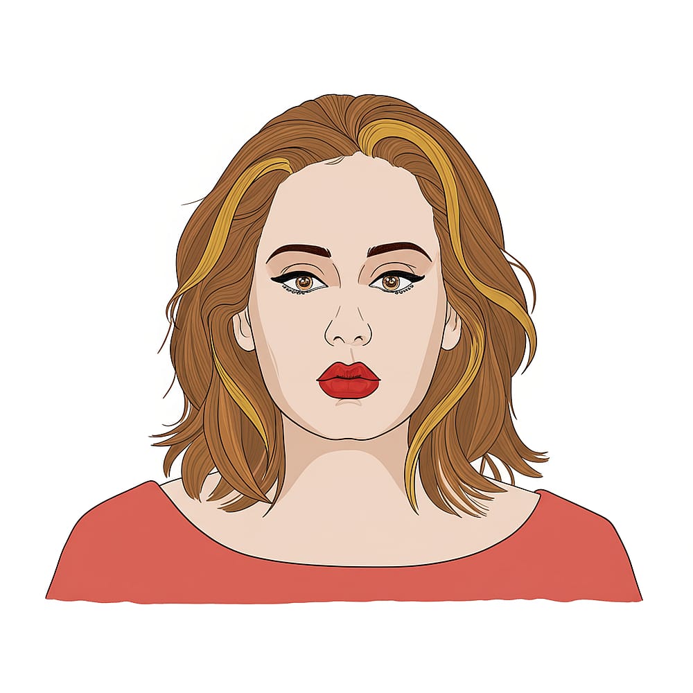 Elegant Woman Portrait Coloring Page colored version