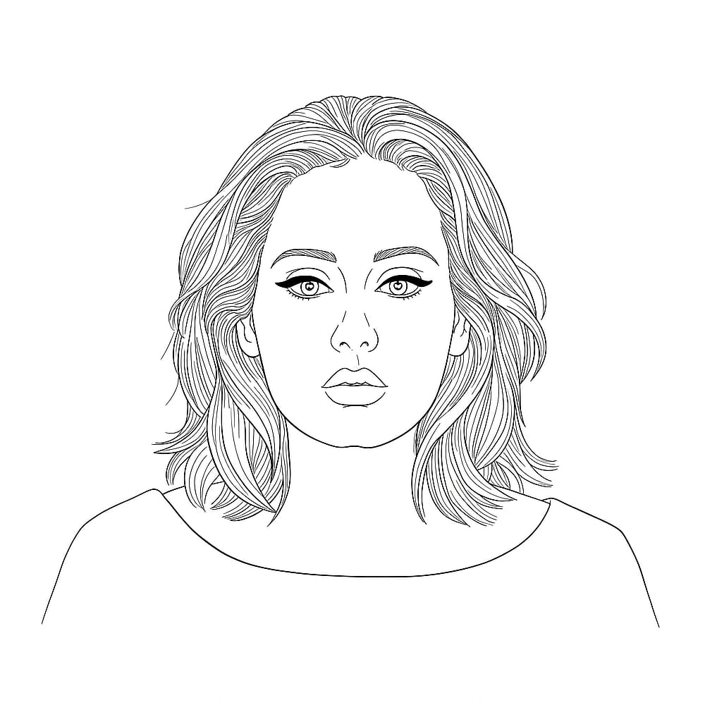 Elegant Woman Portrait Coloring Page coloring page