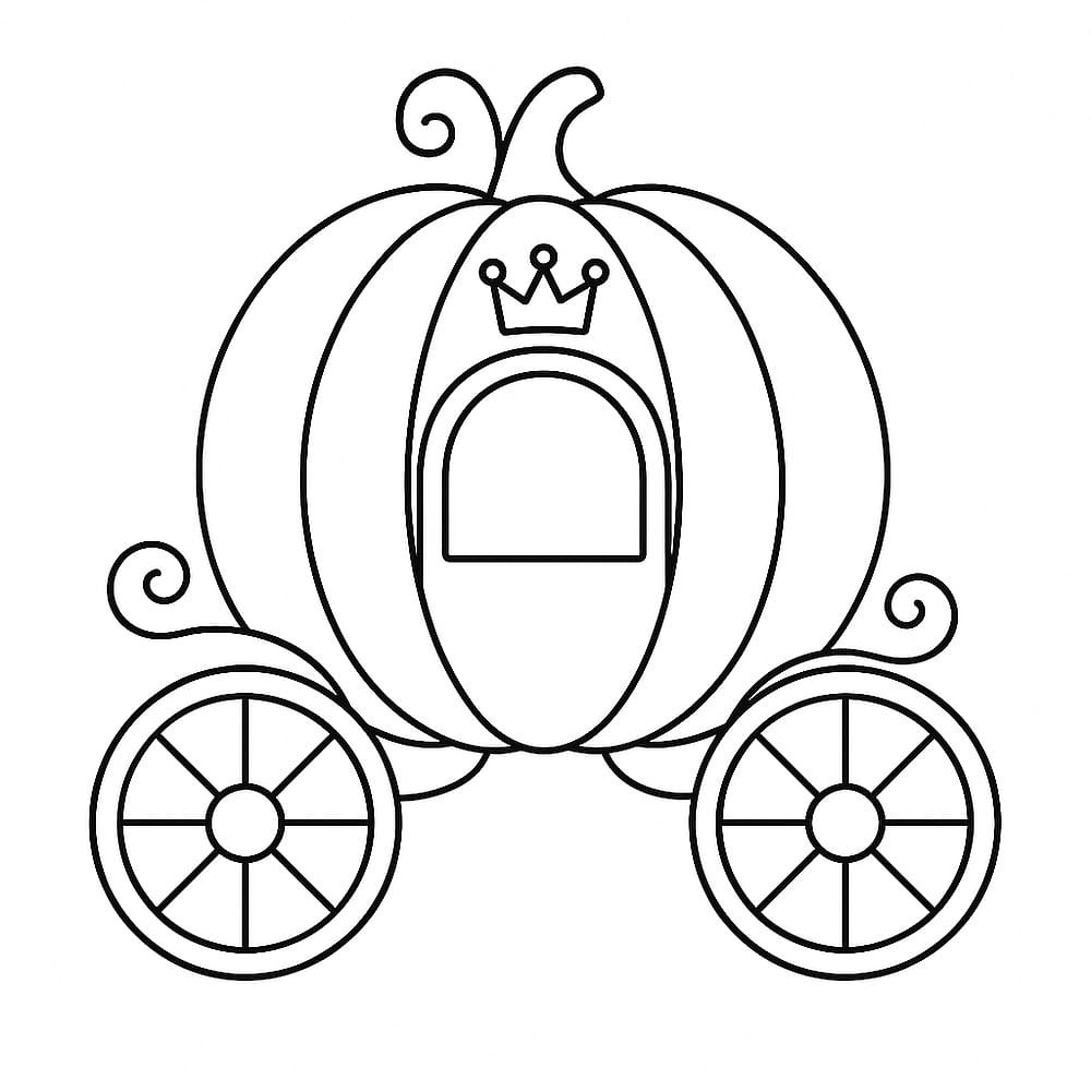 Enchanting Pumpkin Carriage Coloring Page coloring page