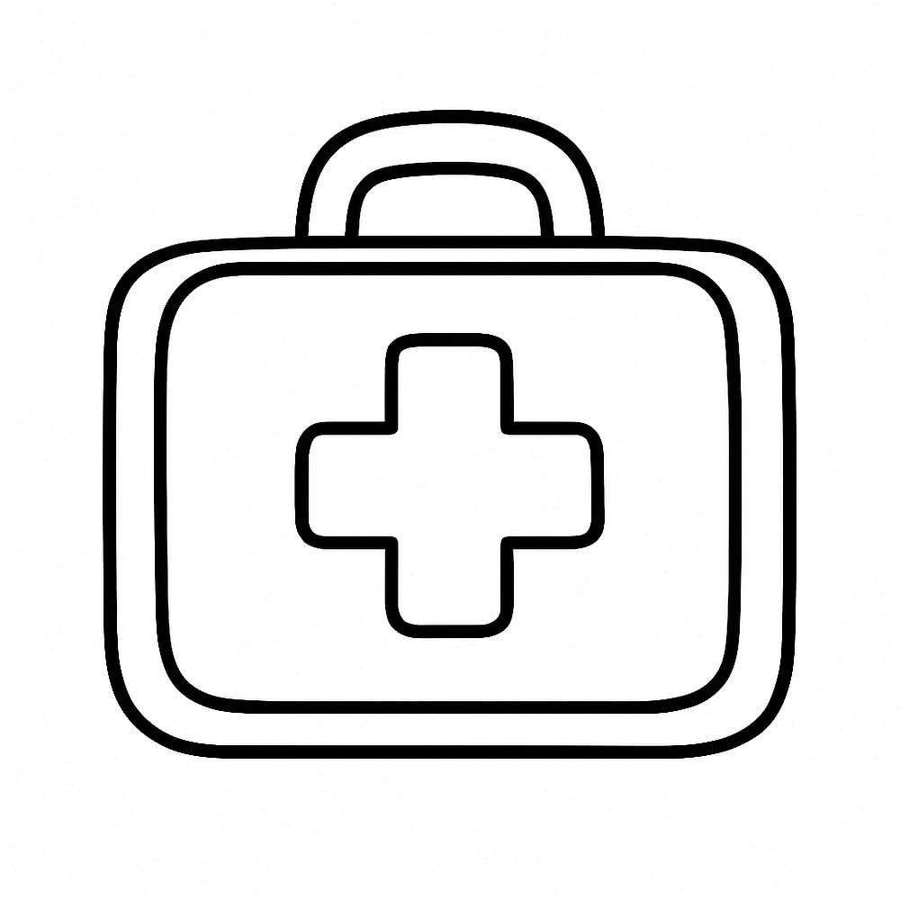 Essential First Aid Kit Coloring Page coloring page