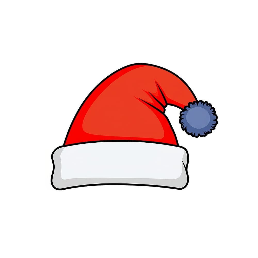 Festive Santa Hat Coloring Page colored version
