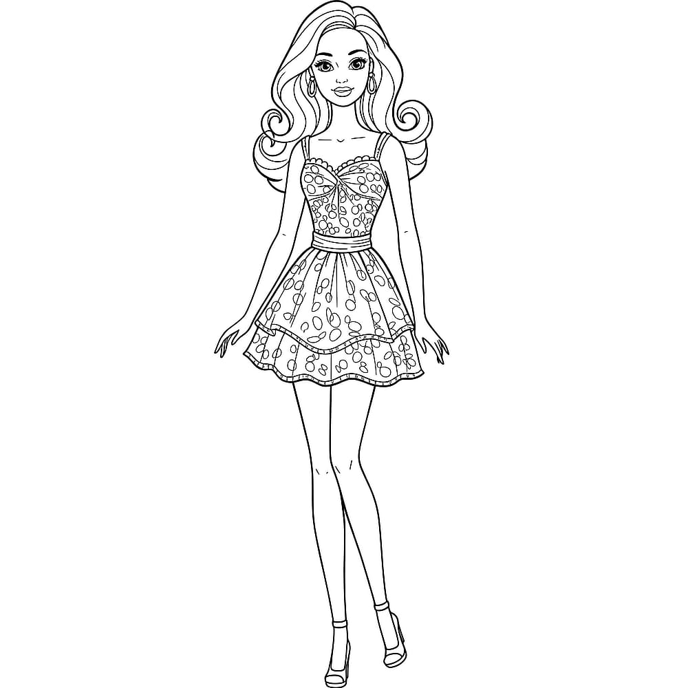 Glamorous Fashion Doll Coloring Page coloring page