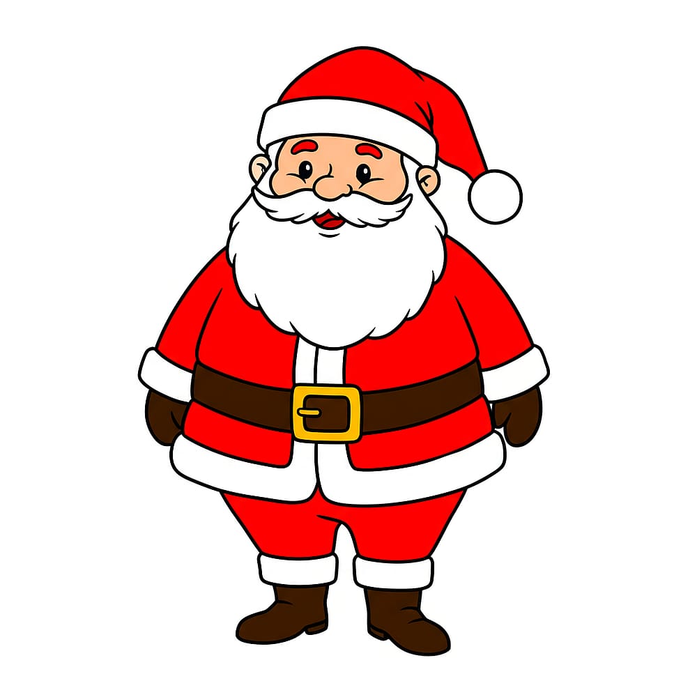 Jolly Santa Claus Coloring Page colored version