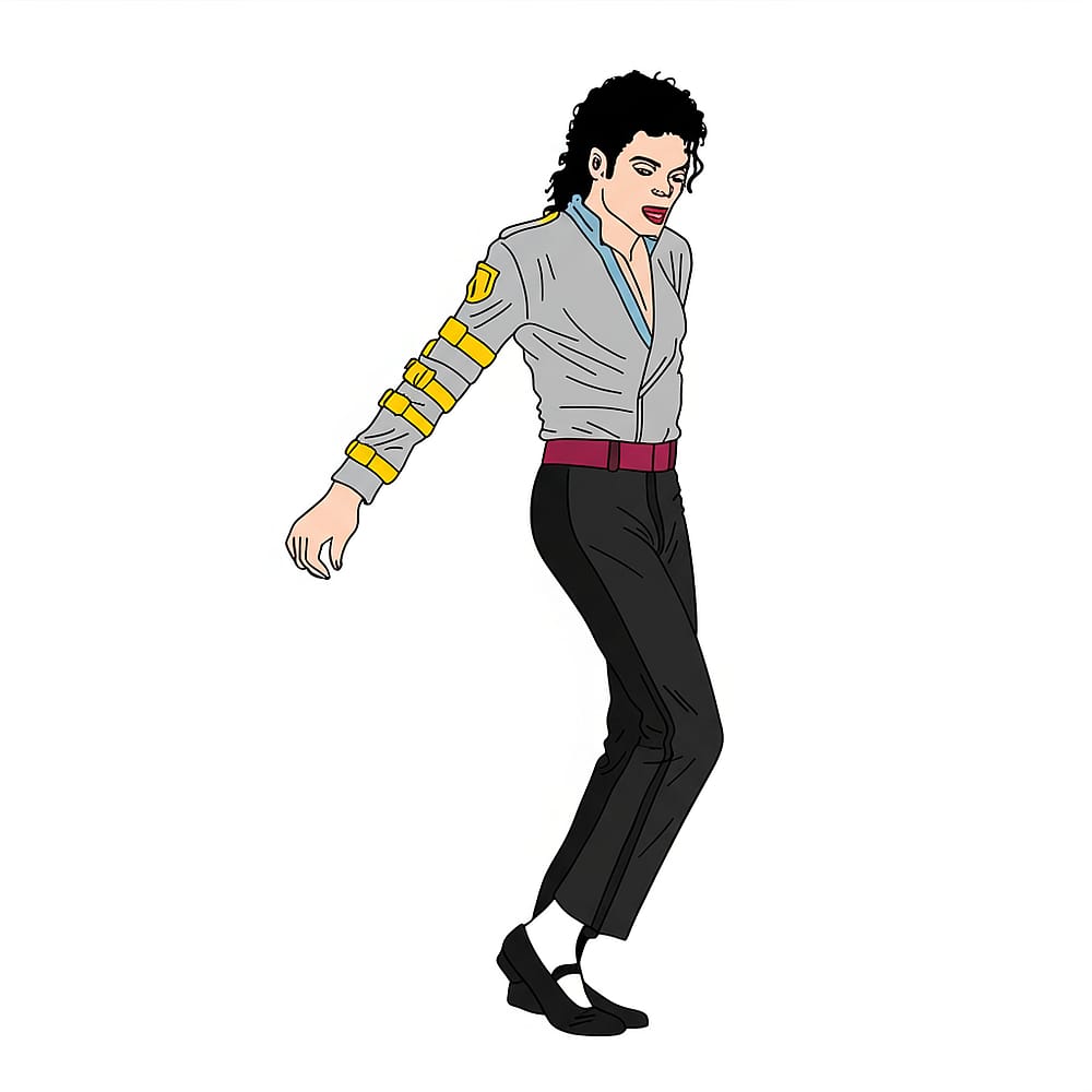 King of Pop Michael Jackson Coloring Page colored version