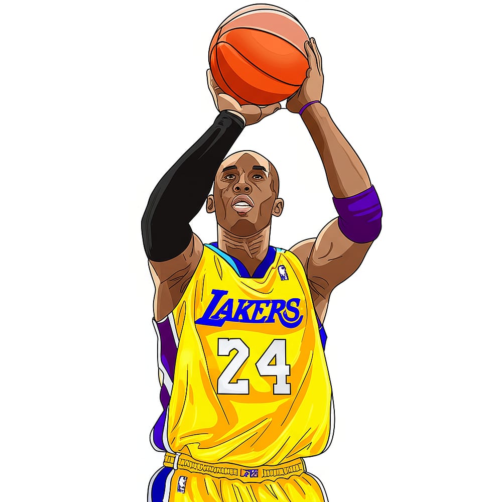 Kobe Bryant Lakers Legend Coloring Page colored version