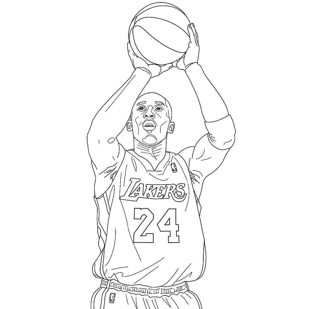 Kobe Bryant Lakers Legend Coloring Page coloring page