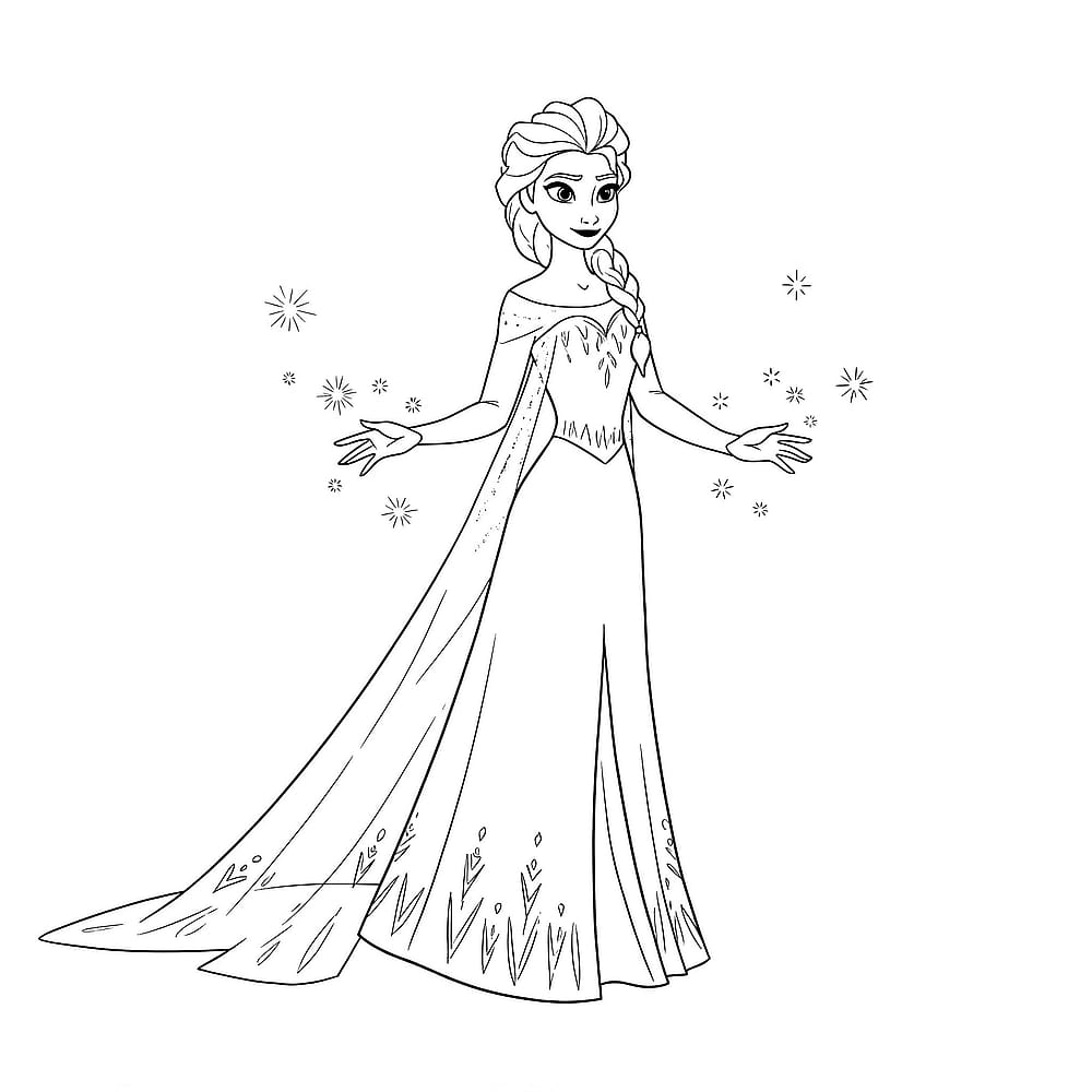 Majestic Elsa Frozen Coloring Page coloring page