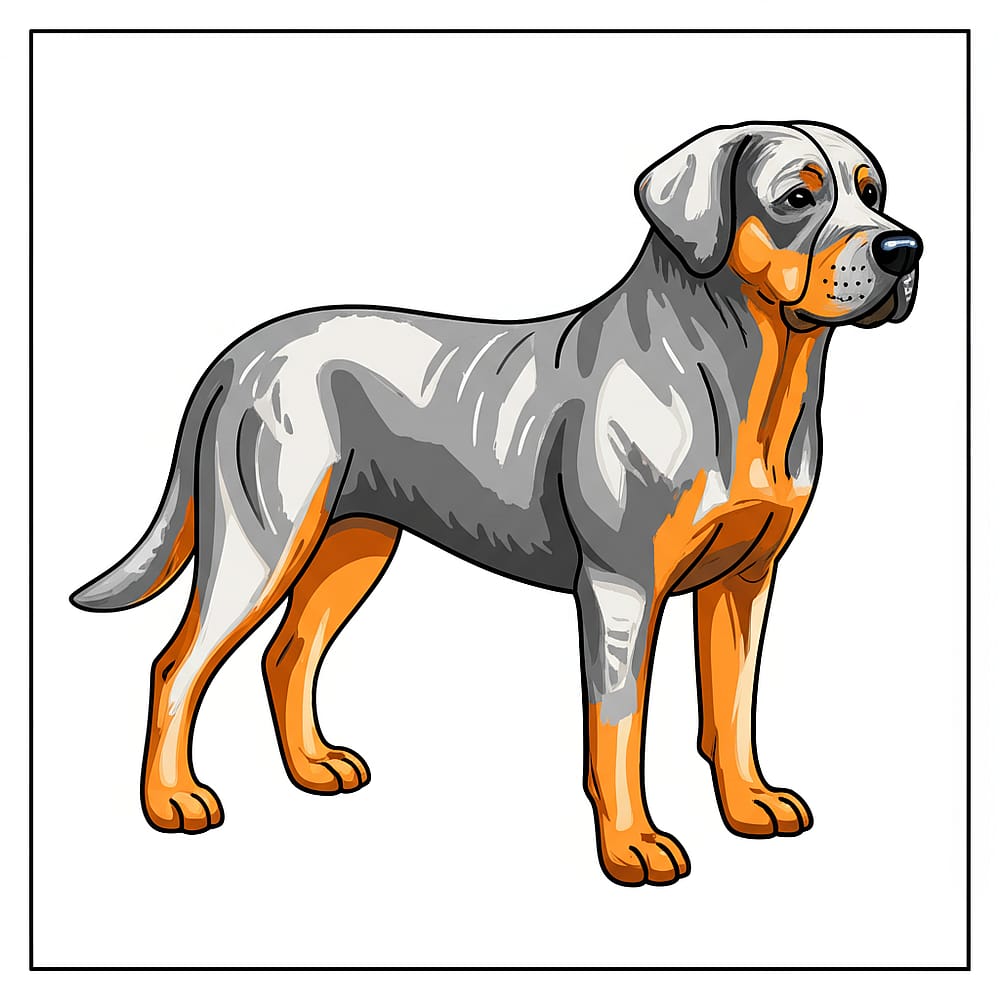 Majestic Mastiff Dog Coloring Page colored version