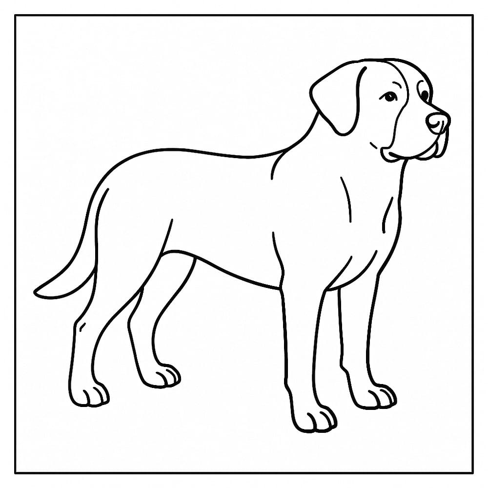 Majestic Mastiff Dog Coloring Page coloring page
