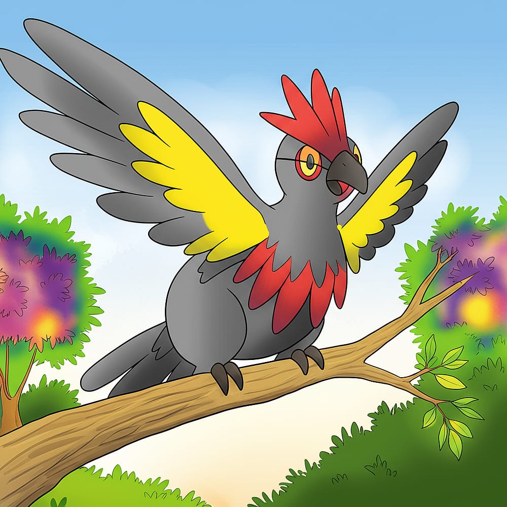 Majestic Pidgeot Pokemon Coloring Page colored version