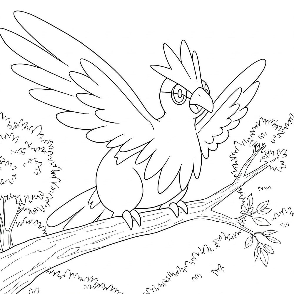Majestic Pidgeot Pokemon Coloring Page coloring page