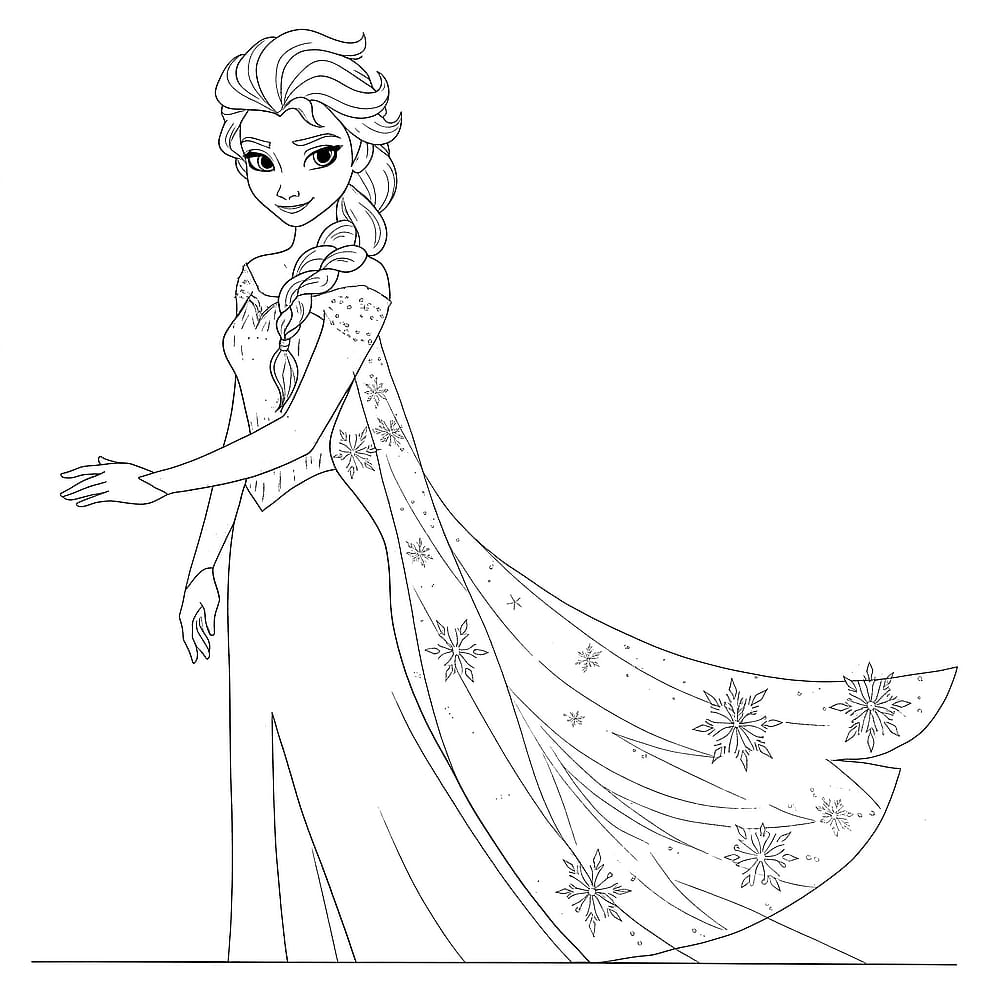 Majestic Queen Elsa Coloring Page coloring page