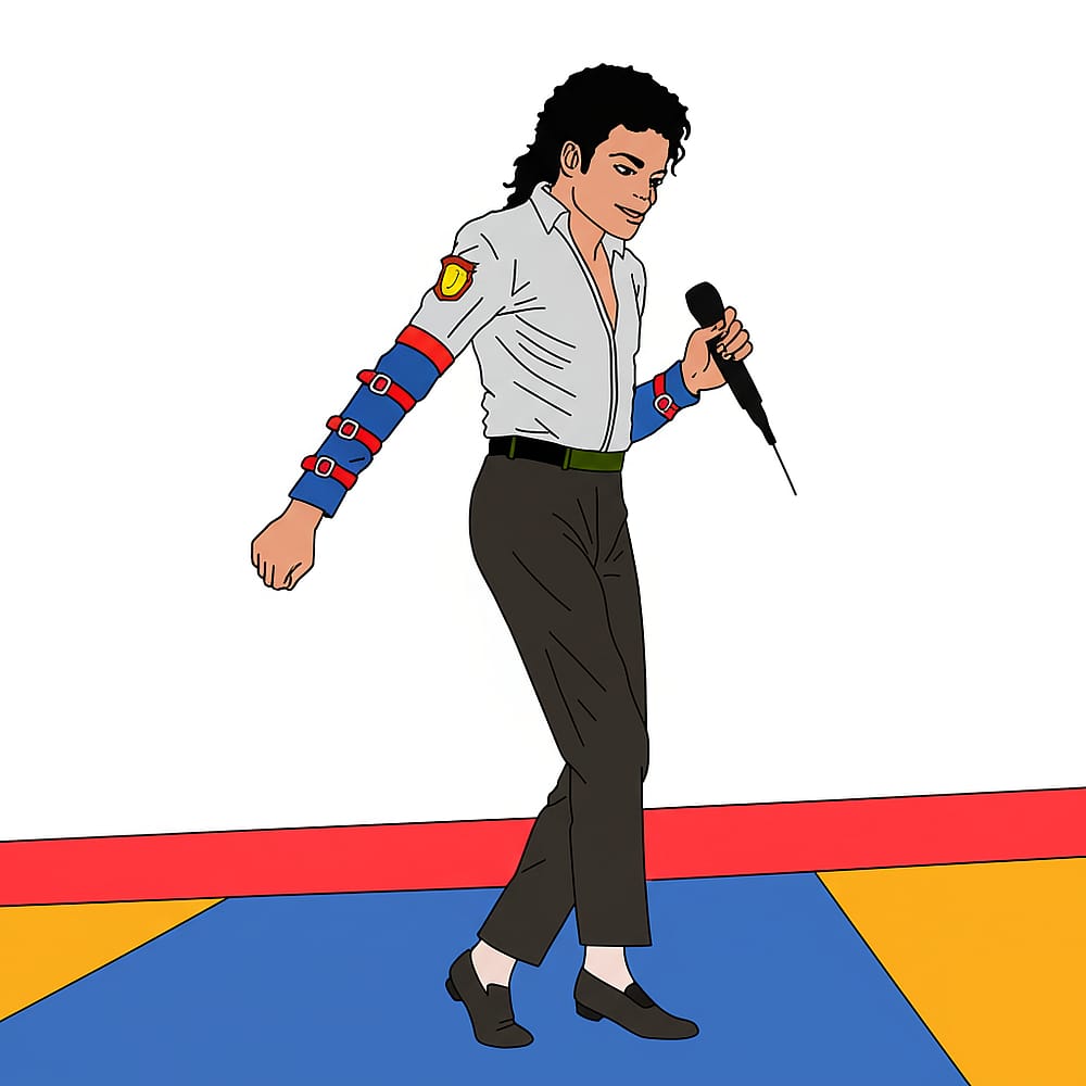 Michael Jackson King of Pop Coloring Page colored version