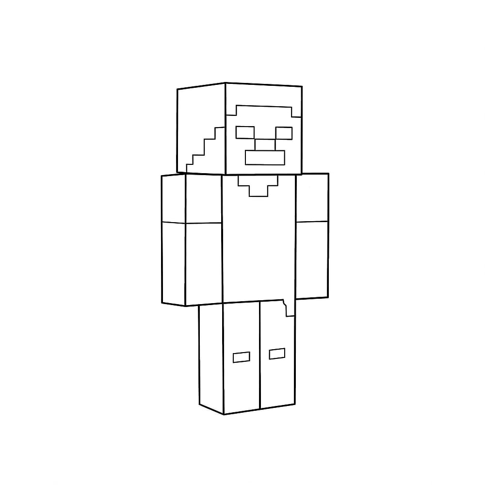 Minecraft Steve Coloring Page coloring page