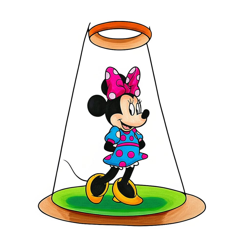 Minnie Mouse Spotlight Coloring Page colored version