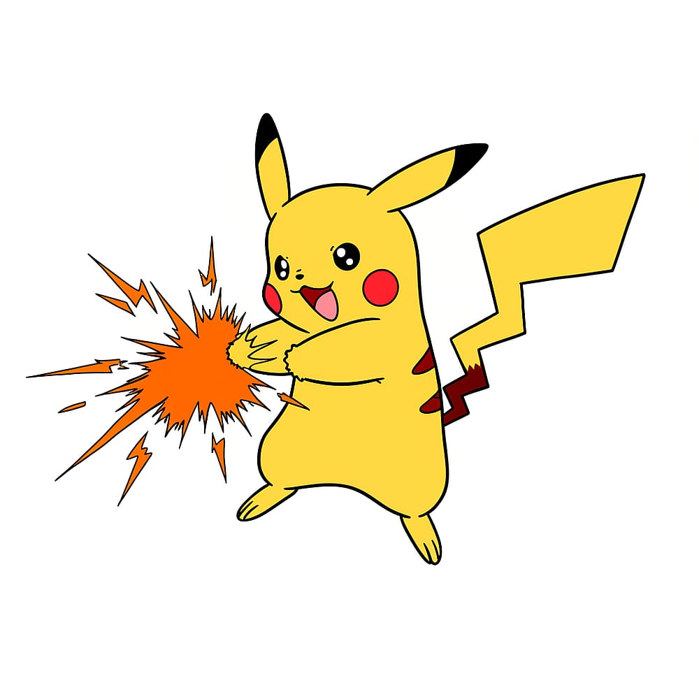 Electrifying Pikachu Coloring Page colored version