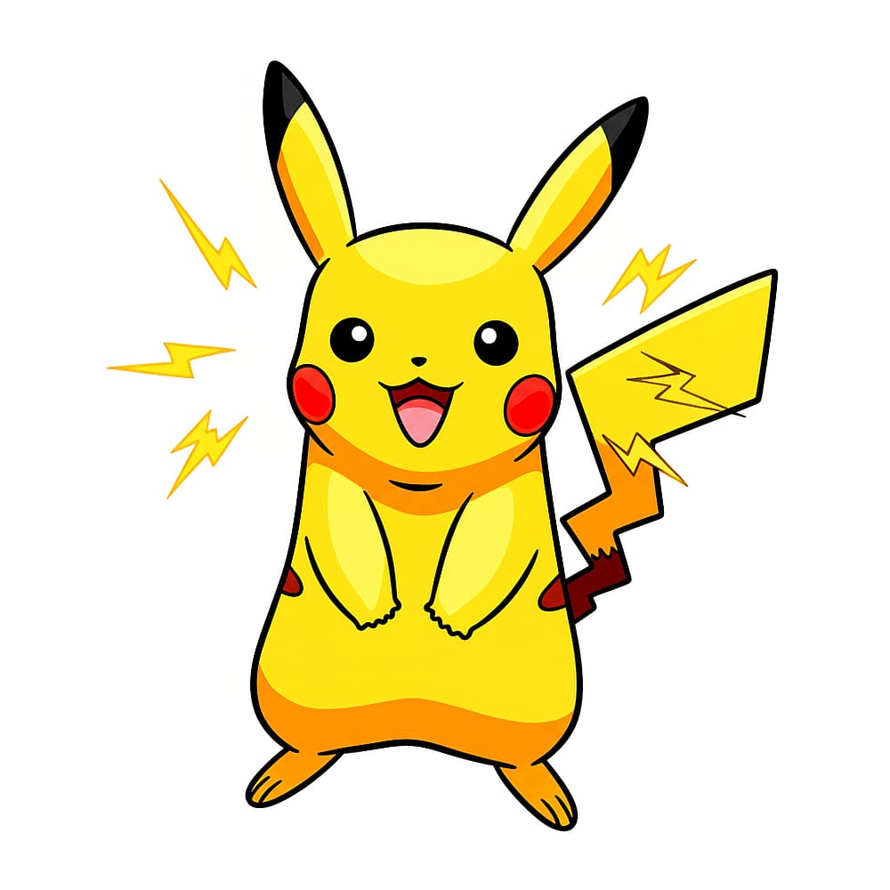 Electrifying Pikachu Coloring Page colored version