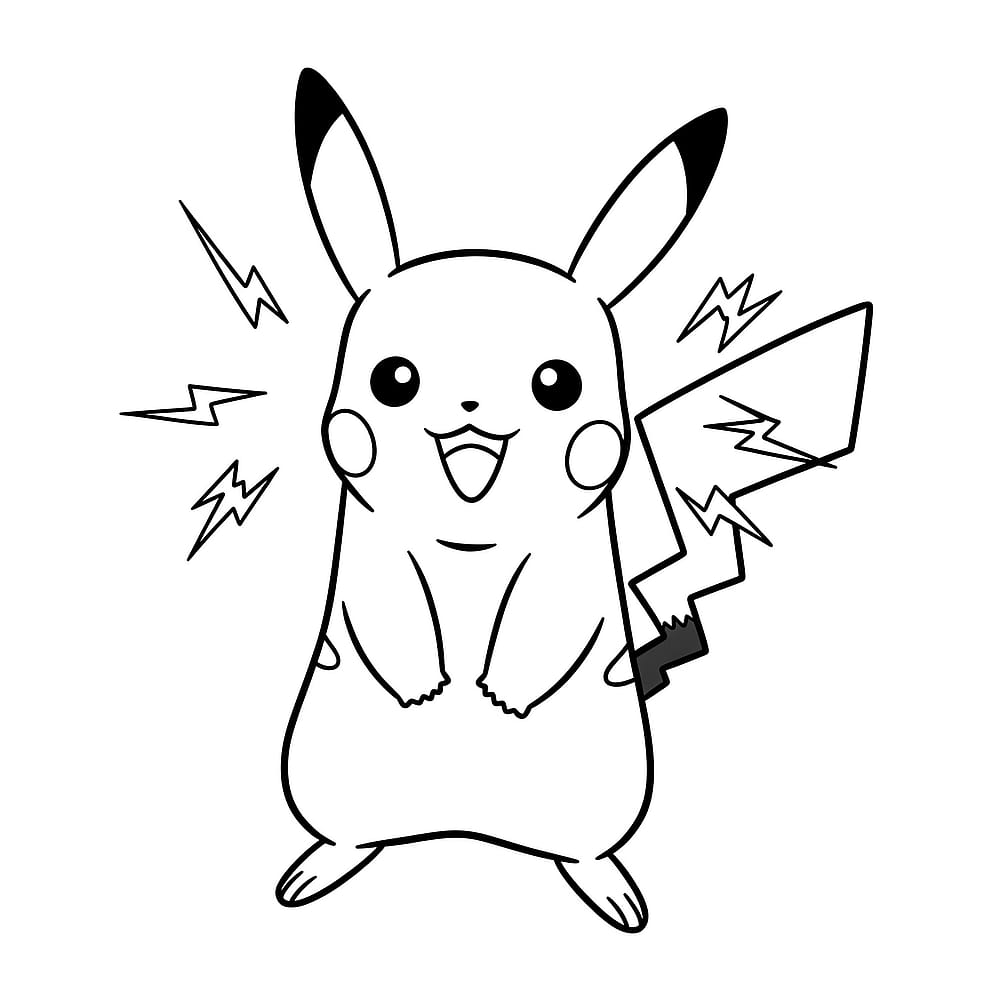 Electrifying Pikachu Coloring Page coloring page