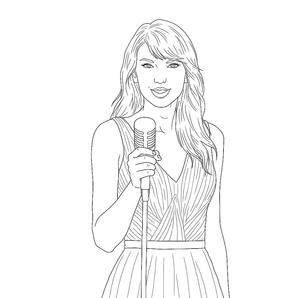 Pop Star Diva Coloring Page - Taylor Swift coloring page