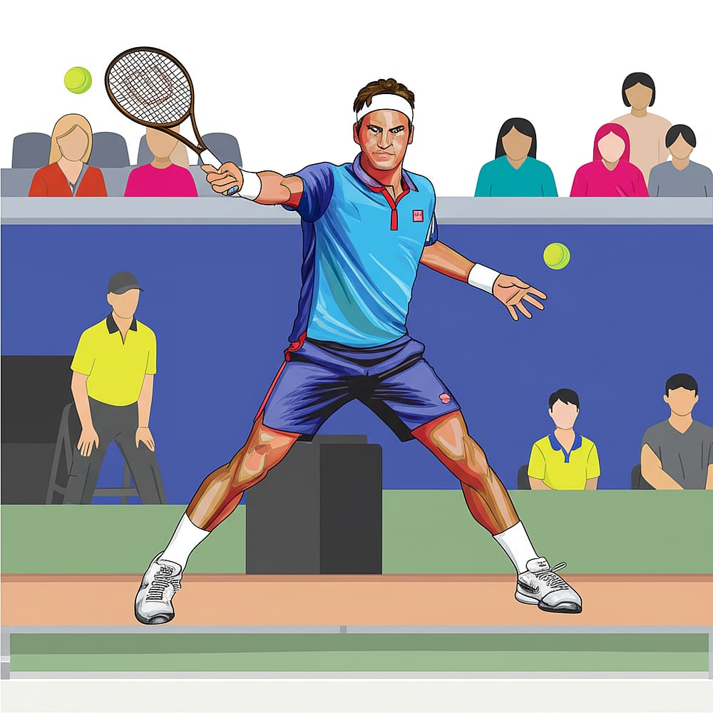 Roger Federer Tennis Legend Coloring Page colored version