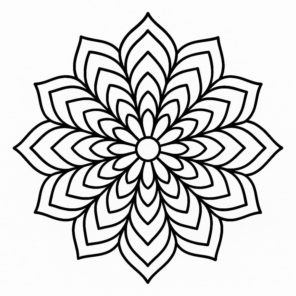 Simple Flower Mandala Coloring Page coloring page