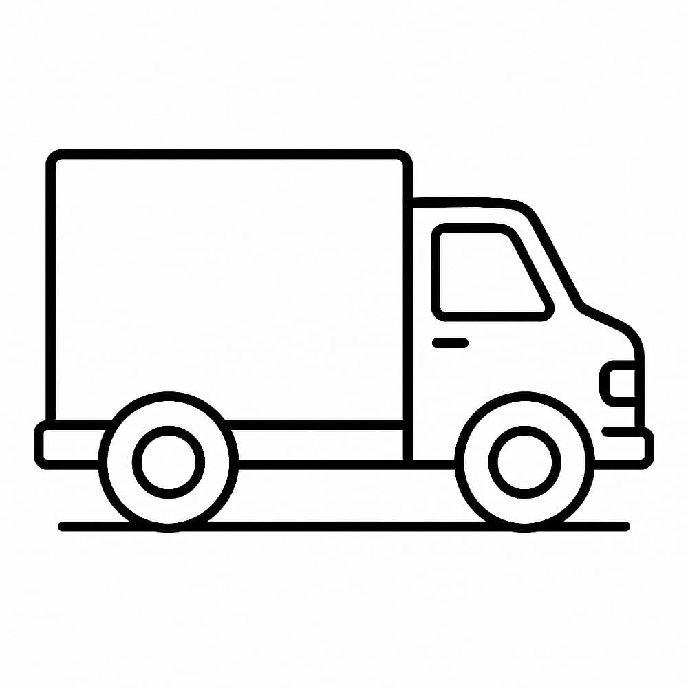 Simple Delivery Truck Coloring Page coloring page