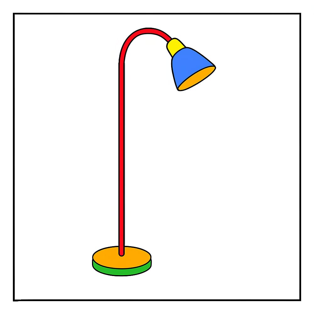 Sleek Floor Lamp Coloring Page colored version