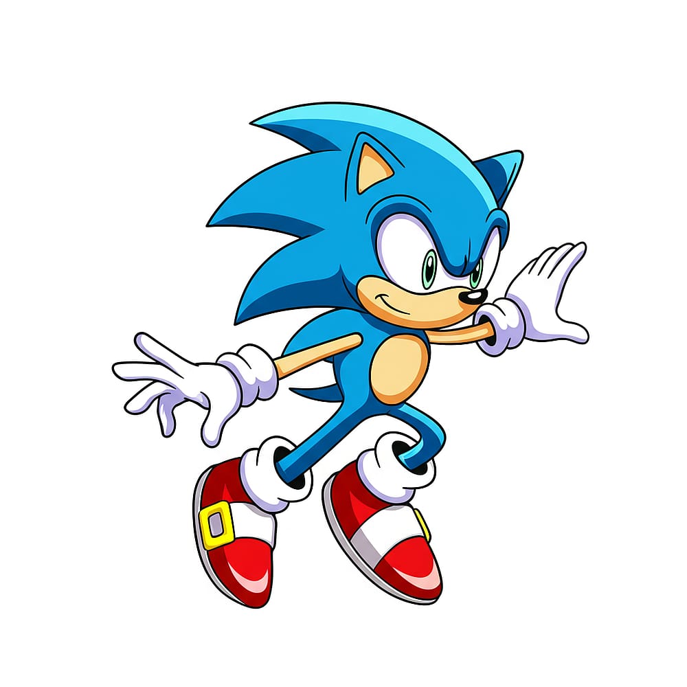 Dynamic Sonic the Hedgehog Coloring Page colored version