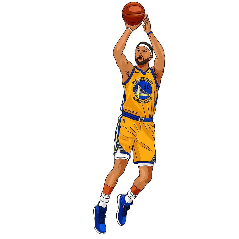 Stephen Curry Jump Shot Coloring Page colored version